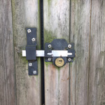 Locking Long Throw Gate Lock - 50mm with exposed key barrel and screws ready for upgraded Mk7-T cover plate 
