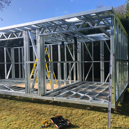 Image Steel Framed Garden Building before final fittings