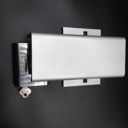 Image of our padlock hasp and staple cover plate Mk7-T 4tress4gates® colour grey